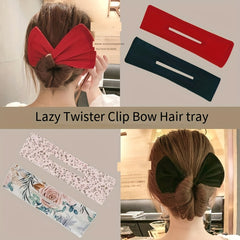 Floral Hair Band Bun Holder Bow Knot Hair Accessory