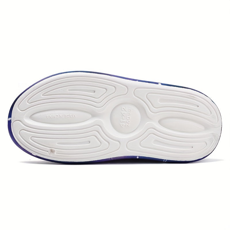 Men's Star Print Platform Slides Soft Sole Cloud Slides Non Slip Comfortable