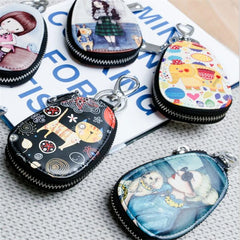 Colorful PU Leather Key Wallets Car Key Holder Case & Keychain Pouch