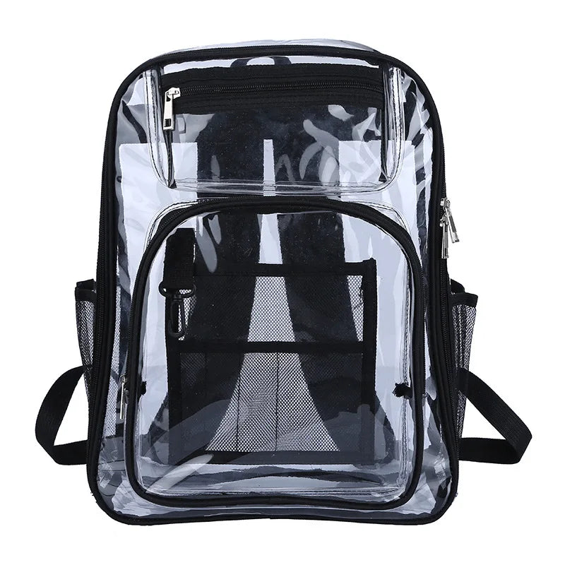 Waterproof Clear PVC Backpack School Bag Girls Large Capacity College Backpack