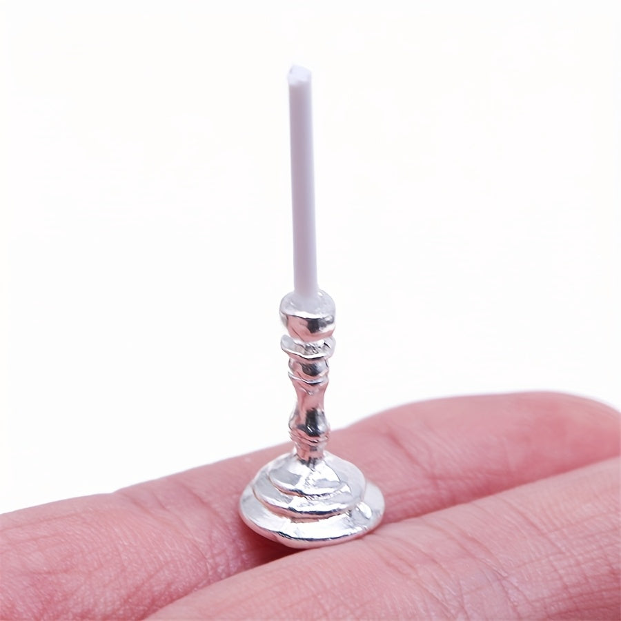Dollhouse Candlestick Ornaments Scene Props Cabin Decor
