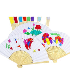 Chinese Style Paper Fan Painting DIY Supplies 1pc