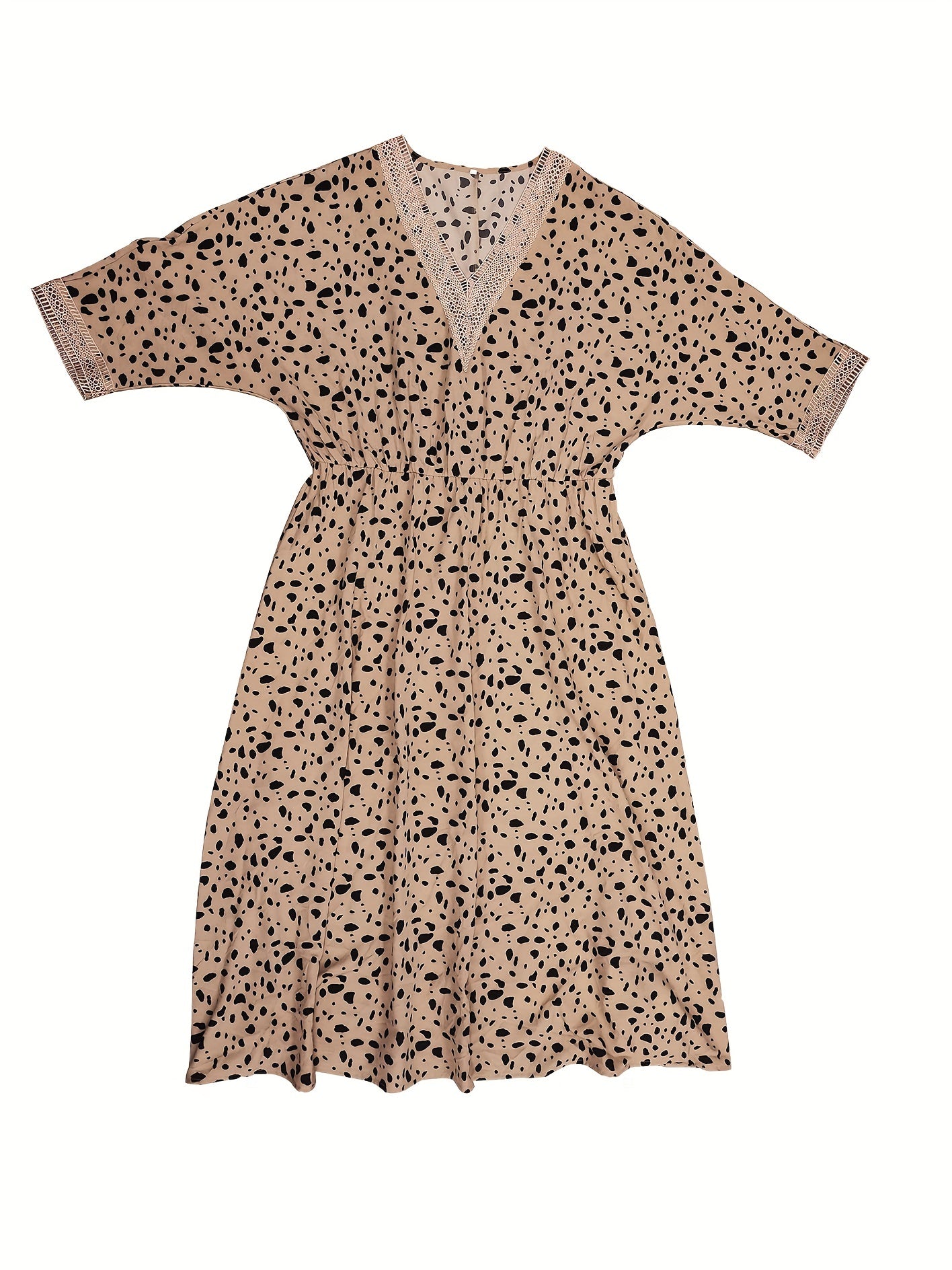  Women's Leopard Print Lace Maxi Dress