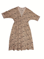  Women's Leopard Print Lace Maxi Dress