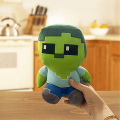 Green Pixel Plush Doll Soft Stuffed Animal Toy with Square Interactive Kids Gift