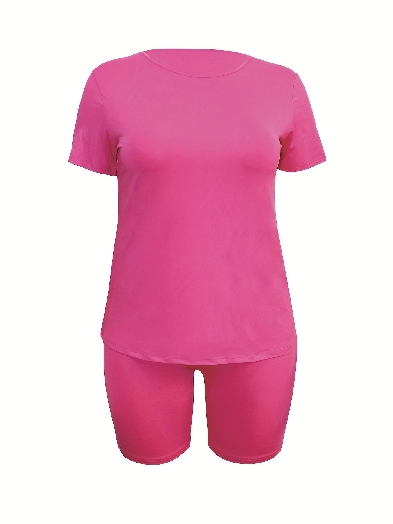  Short Sleeve Tee & Shorts Set Women's Casual Two Piece Outfit