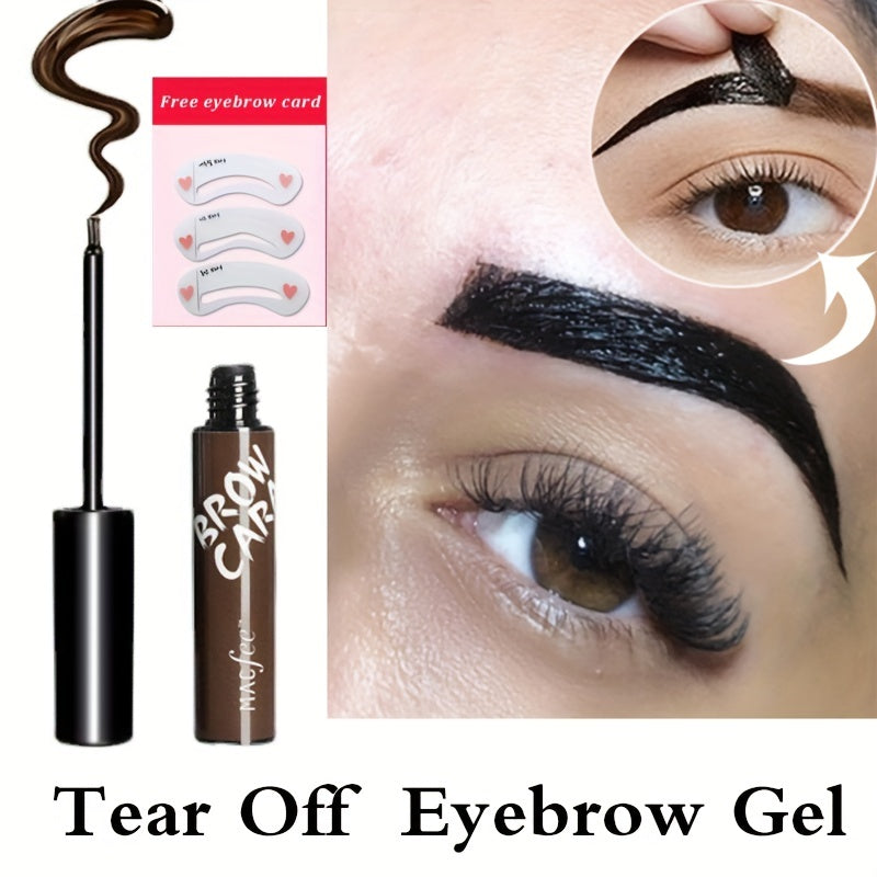 Eyebrow Tint Stick Long-lasting Waterproof Dye Cream with Stencil