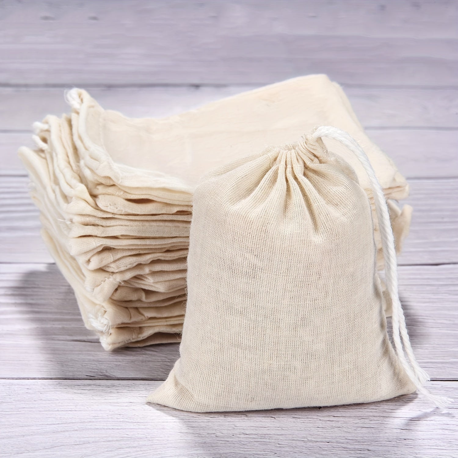 10pcs Muslin Drawstring Bags Home Party Wedding Storage Supplies