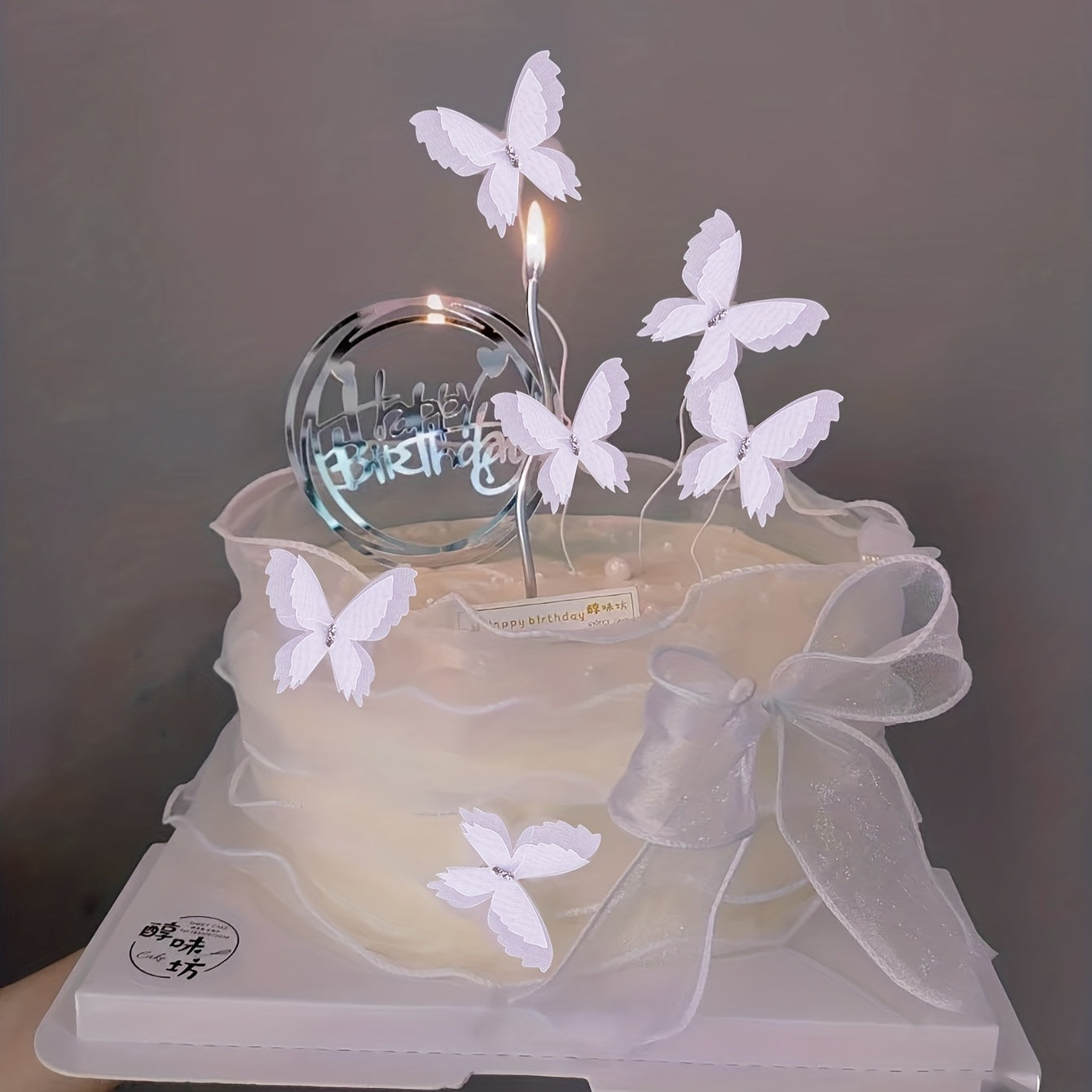 5pcs Butterfly Cake Toppers Metal Golden Cake Topper For Girls Women's Birthday