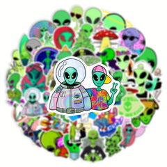 50pcs Aliens Series Doodle Stickers Waterproof DIY Decorative Stickers