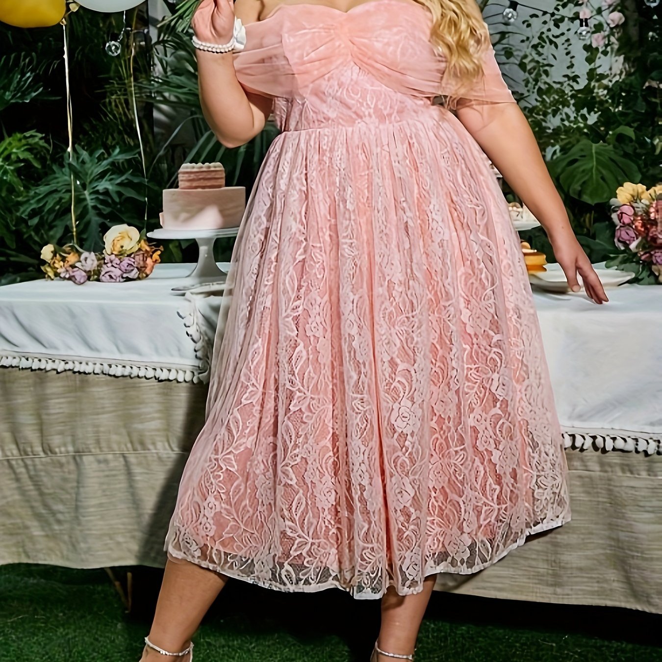  Lace Off Shoulder Bridesmaid Dress