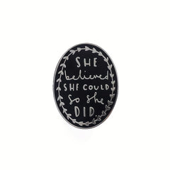 Graduation Enamel Brooch Lapel Pin Inspirational She Believed She Could