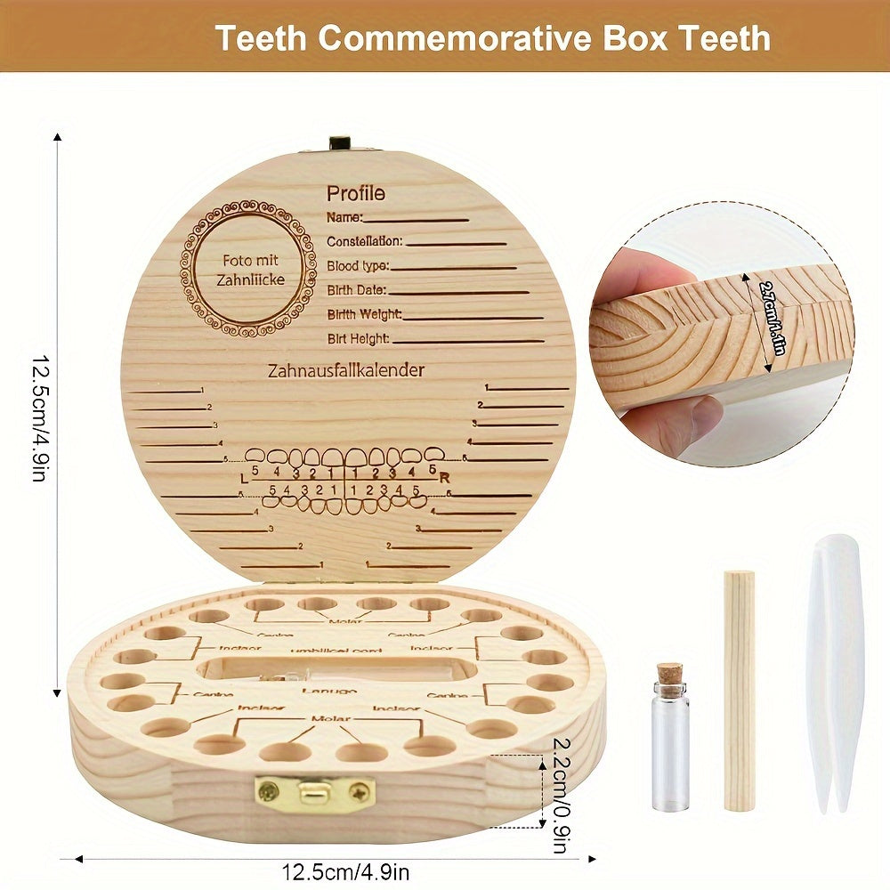 Personalized Wooden Tooth Keepsake Box for Memento Storage