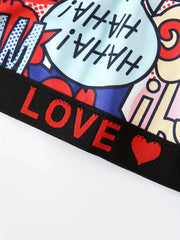  Y2K Bra Women's Pop Art Print Bralette