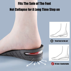 Invisible Shock Absorption Heightening Insoles for Sports Running