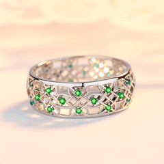 Princess Full Zircon Ring Wedding Bride Engagement Band Charm Women's Ring