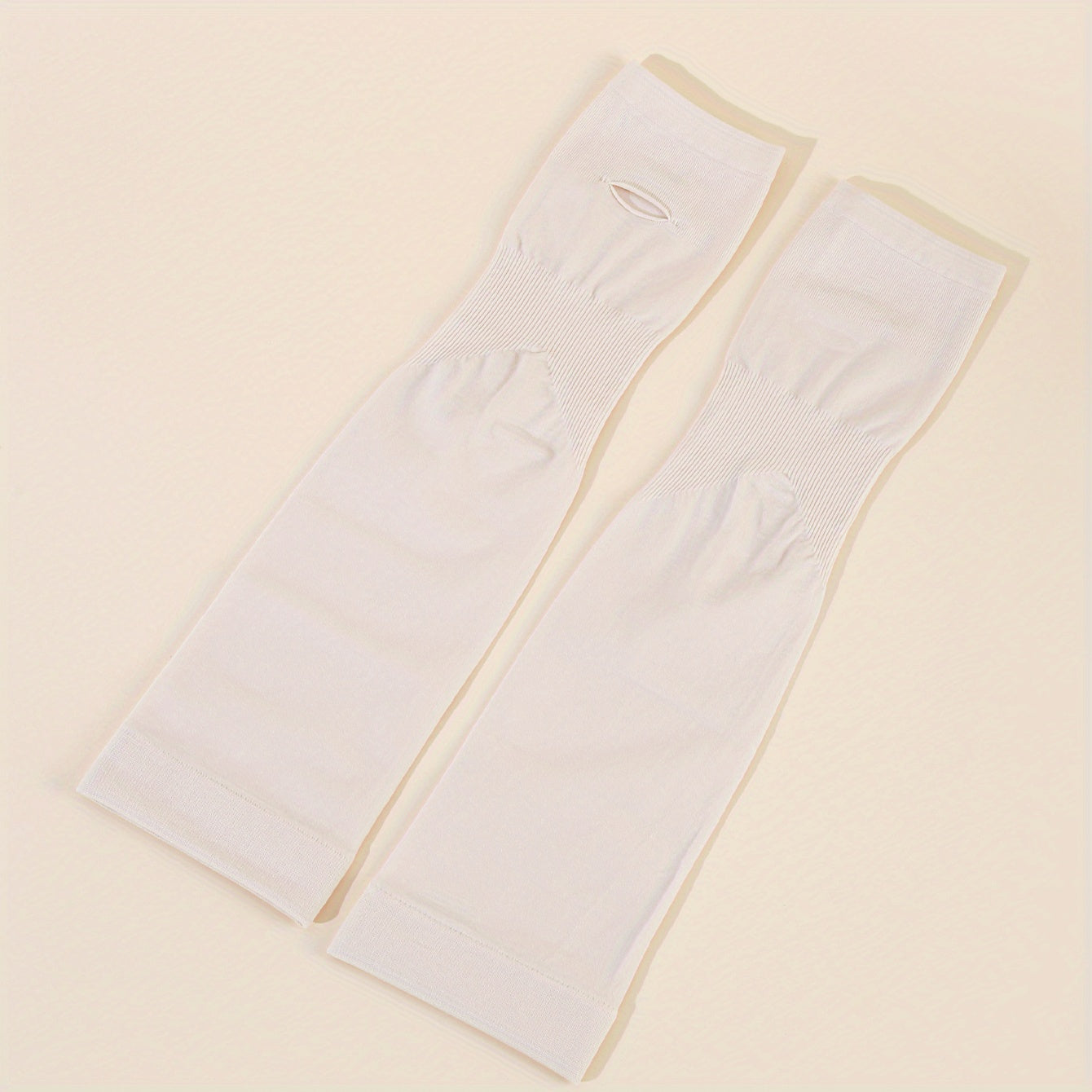 1pair Thumb Hole Arm Sleeves For Women Men Solid Sunscreen Sleeves