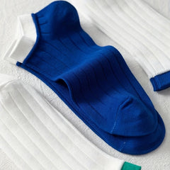 5 Pairs Colorblock Crew Socks Soft & Comfy Low Cut Ankle Socks Women's Stockings