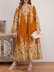 Floral Print Long Sleeve Maxi Dress Plus Size