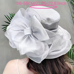 Vintage Flower Sun Hat Lightweight Adjustable Church Hat Mesh Travel Beach Hats