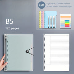 Waterproof Buckle Horizontal Line Notebook for College Students