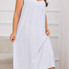  Nightdress Women's Plus Solid Embroidered Cami Sleep Dress