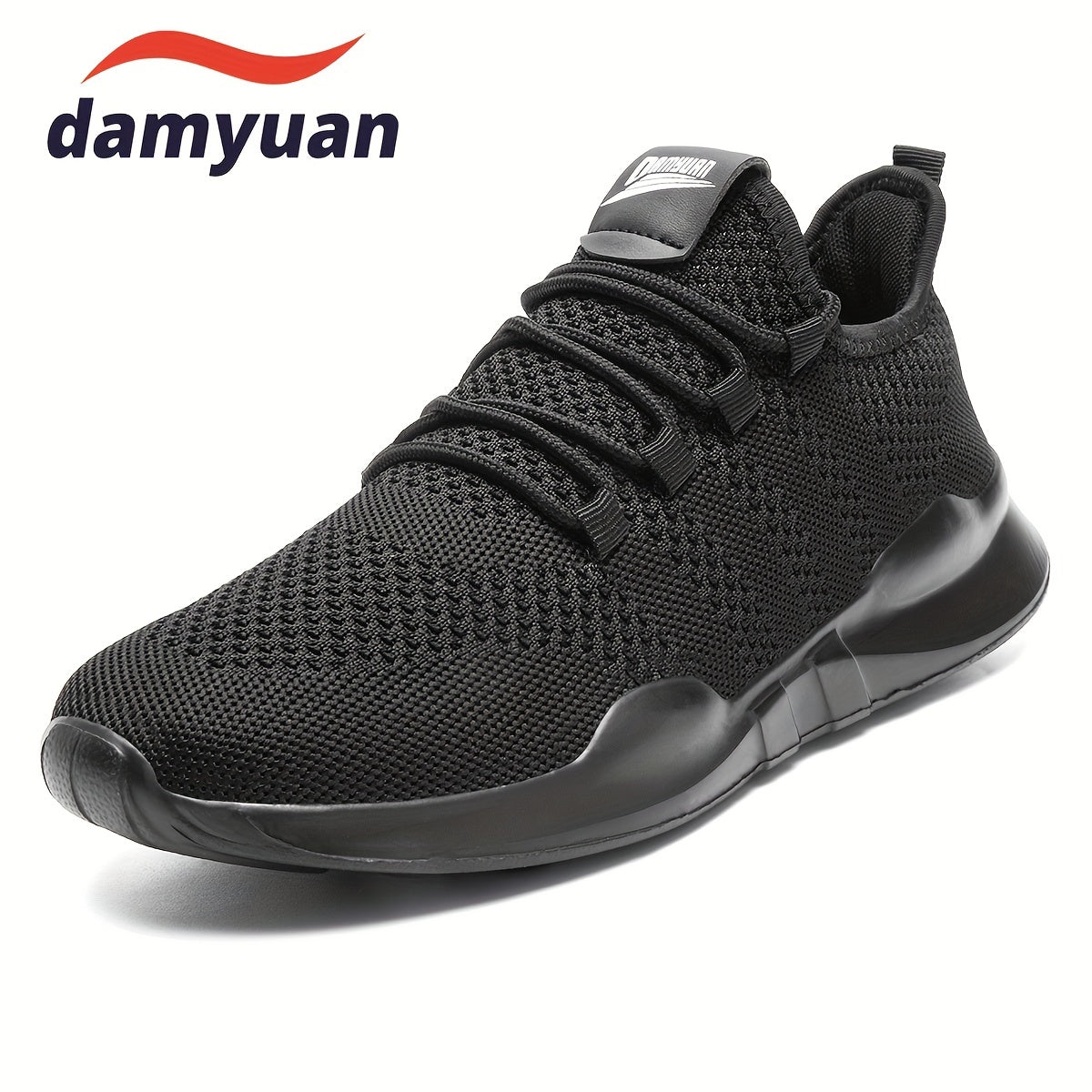 Men's Breathable Lace Up Knit Sneakers Casual Walking Shoes