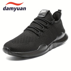 Men's Breathable Lace Up Knit Sneakers Casual Walking Shoes