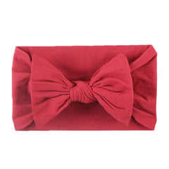 Baby Girls Stretch Solid Bow Nylon Headband