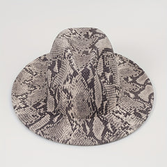 Vintage Fedora Cap Snake Pattern Warm Jazz Hat