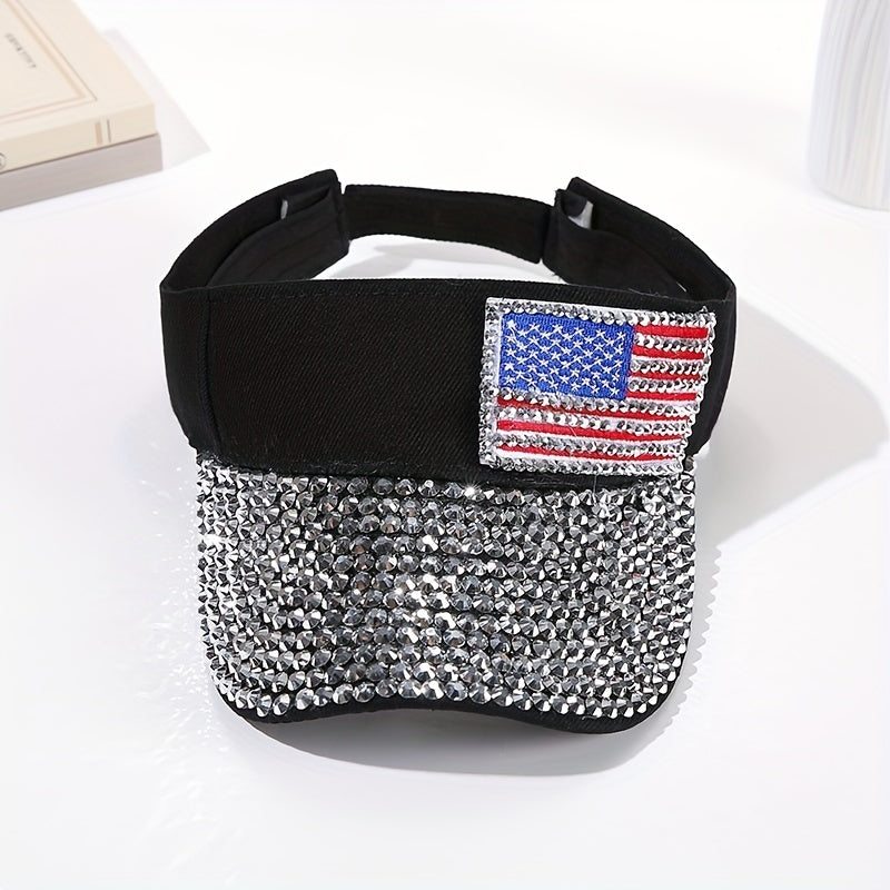 Flag Patch Ponytail Sun Hat Patriotic Cap For Women