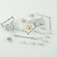 20pcs Shoe Decorations Butterfly Chain Small Flowers for Crocs Gift Party Decor