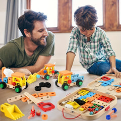 Wooden Toolbox Set for Kids Shape Sorting & Matching Puzzle
