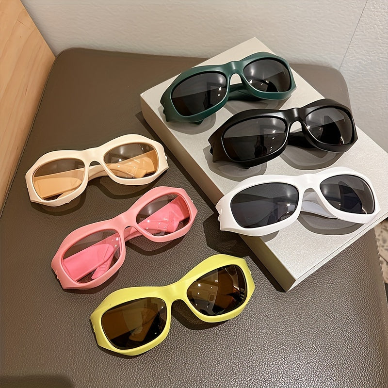 Oval Frame Steampunk Wrap Sunglasses UV400