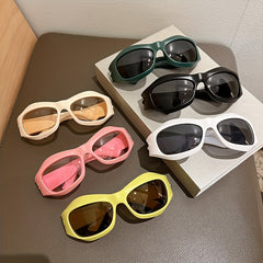 Oval Frame Steampunk Wrap Sunglasses UV400