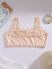  Women's Full Cover Bralette with Lace Trim