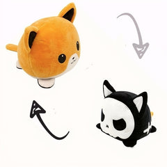 Reversible Cat Plush Animals Stuffed Flip Kids Double Sided Doll Toy