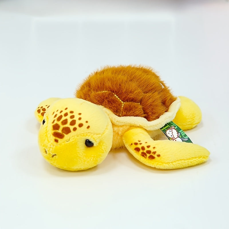 Mini Sea Turtle Stuffed Animal Realistic Shell Texture Plushie for Kids