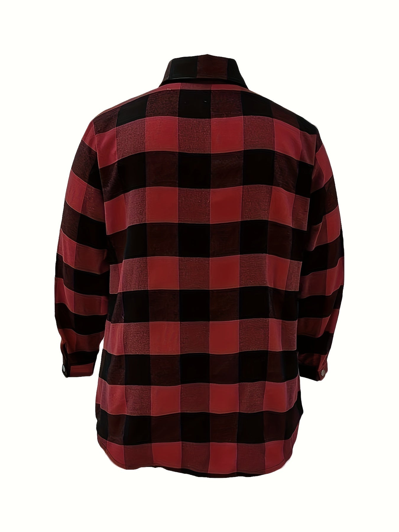  Plaid Print Long Sleeve Tunic Shirt
