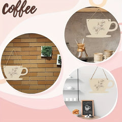 10pcs Unfinished Coffee & Tea Cup Shape Wooden Pieces DIY Crafts