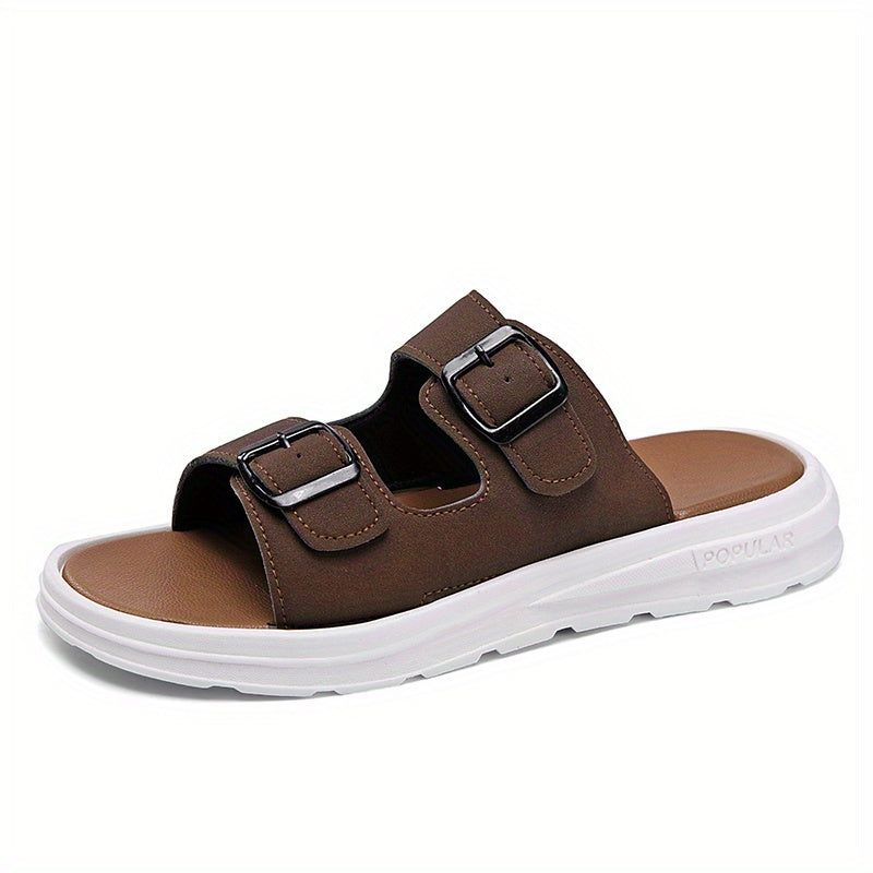Men's Buckle Slide Sandals Casual Non Slip Shoes Open Toe Shoes