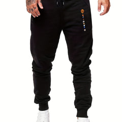 Men s Planets Print Drawstring Fleece Sweatpants