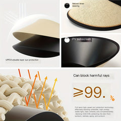 UPF50 Straw Visor Hat UV Protection Sun Hat