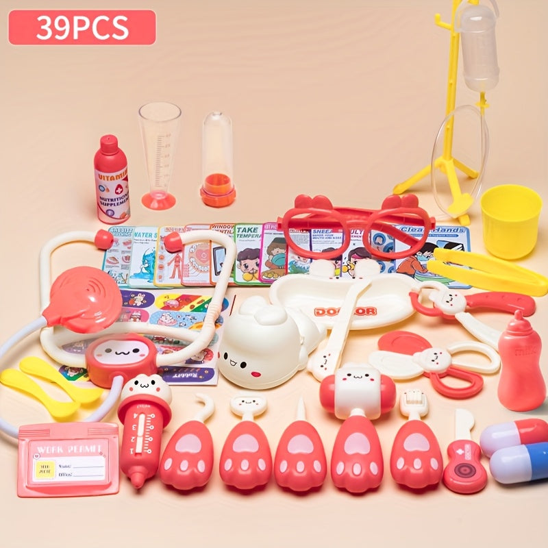 Pink Pretend Doctor Toy Playset for Kids