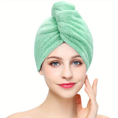 Quick Dry Coral Velvet Bath Towel Cap for Shower and Hair Drying