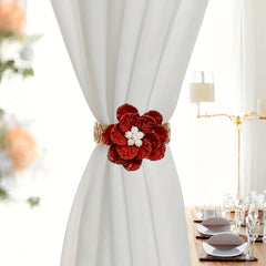 Metal Flower Pattern Curtain Tieback - Curtain Holdback