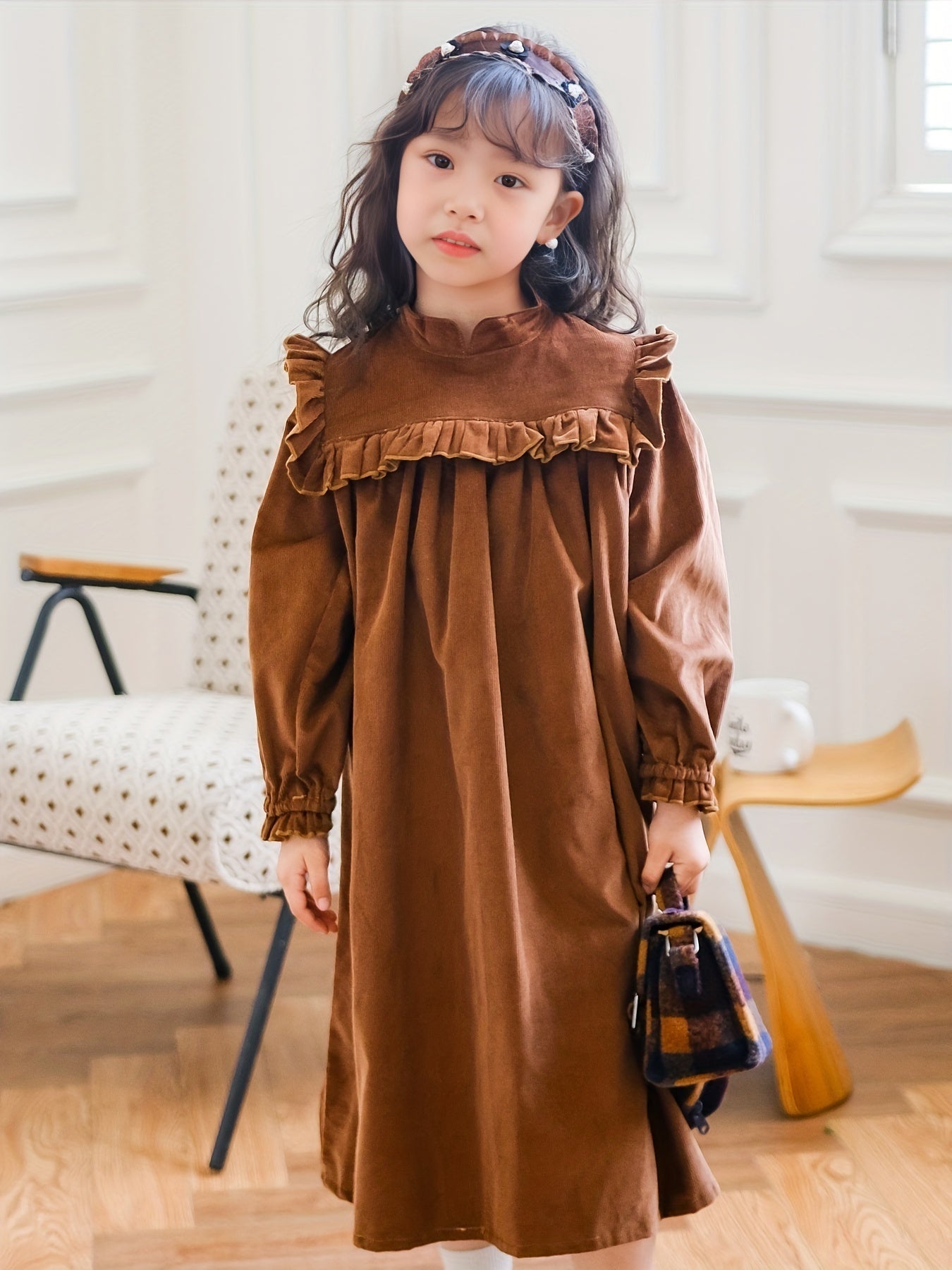 Girl's Stylish Cotton Long Sleeve Princess Dress