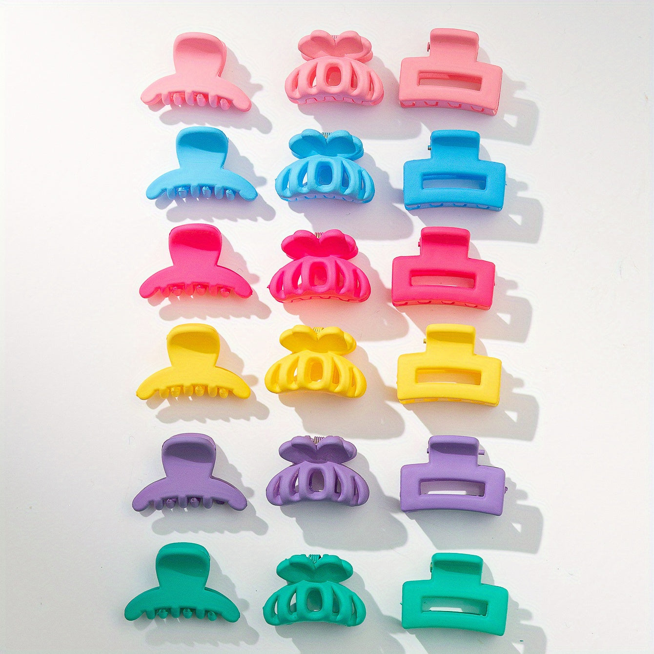 18PCS Rubber Frosted Square Hair Claw Hair Clip Hair Accessory