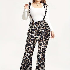  Leopard Print Wide Leg Jumpsuit