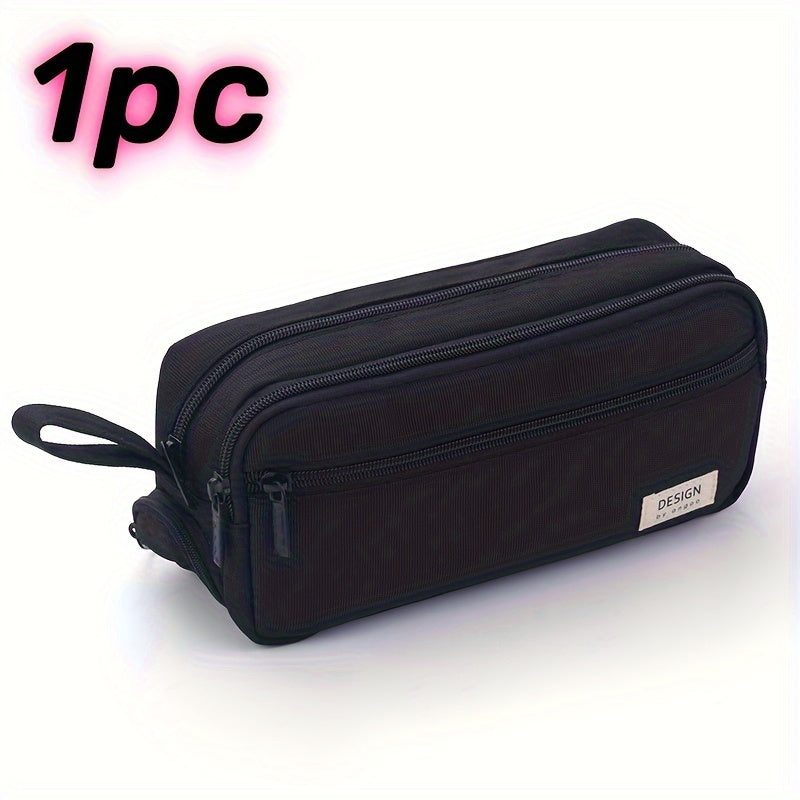Large capacity double layer pencil case